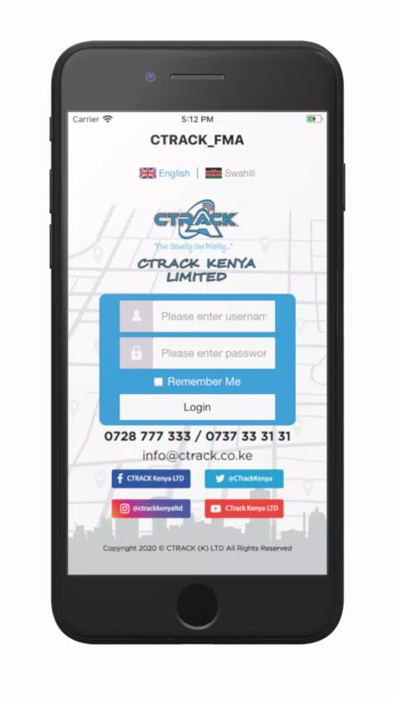 Ảnh chụp màn hình của CTRACK FMA