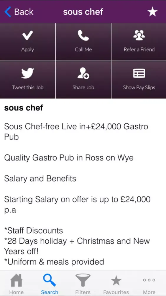 Screenshot di Hospitality Jobs