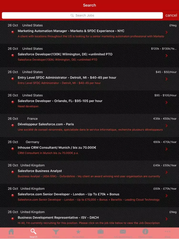Captures d'écran de Salesforce Jobs by Mason Frank iPad 