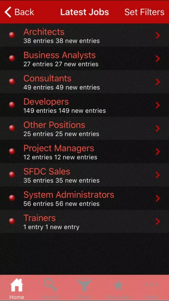 Captures d'écran de Salesforce Jobs by Mason Frank