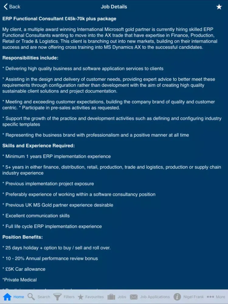 Dynamics Jobs by Nigel Frank iPad  Screenshots