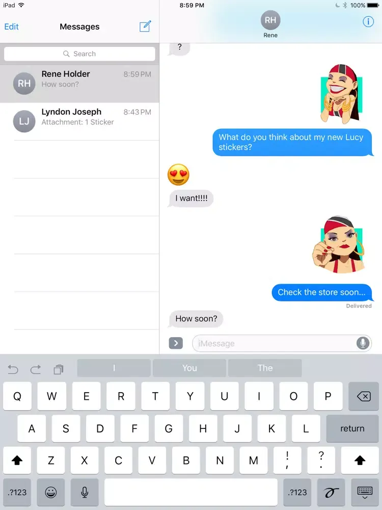 Zrzuty ekranu Destra - Lucy Stickers iPad 