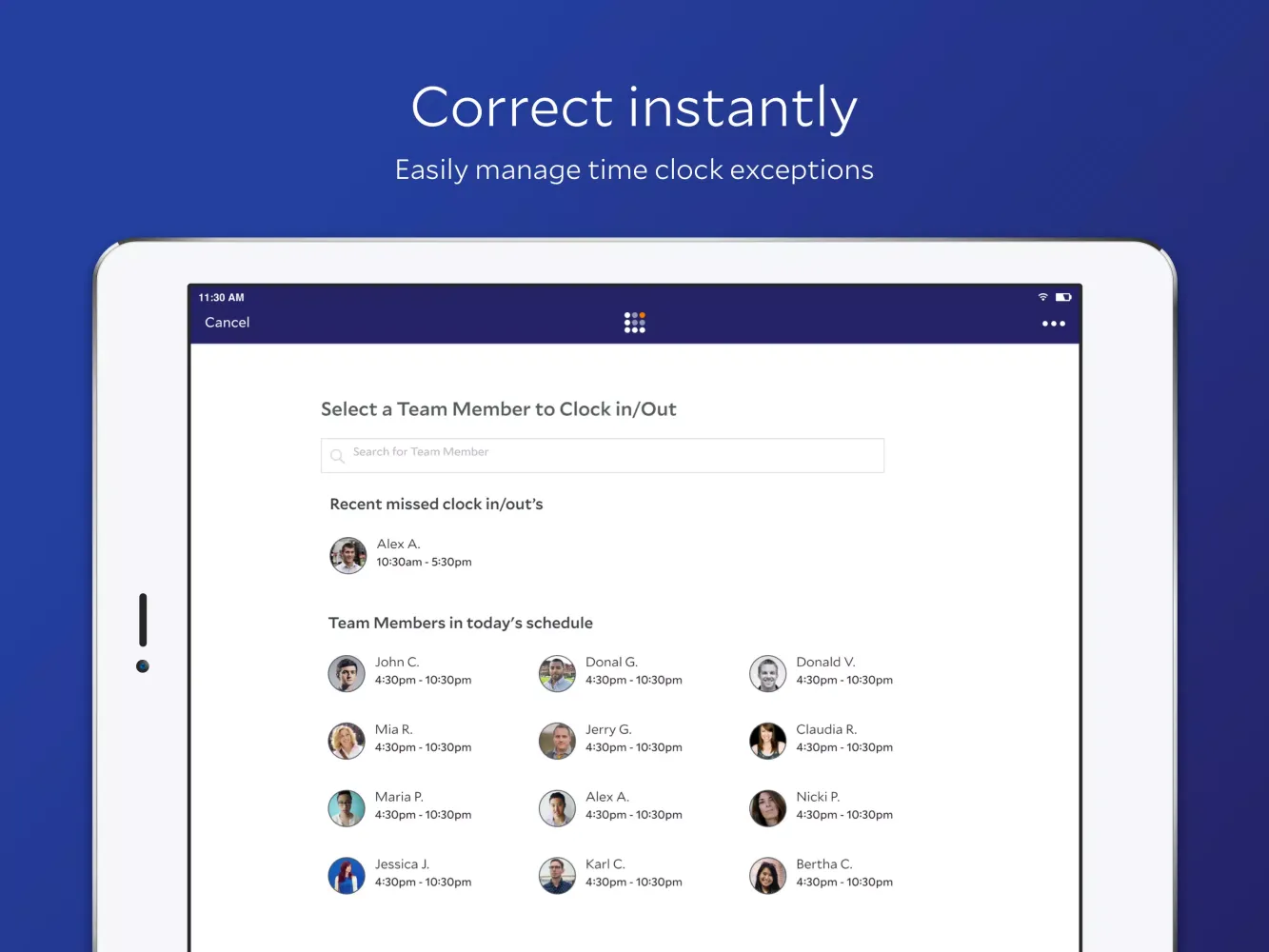 Legion Time Clock Screenshots