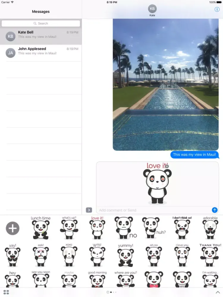 Zrzuty ekranu Panda - MYOSE - Make Your Own Sticker Emoji iPad 