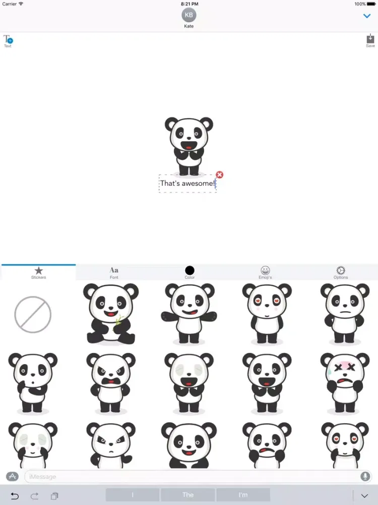 Zrzuty ekranu Panda - MYOSE - Make Your Own Sticker Emoji iPad 