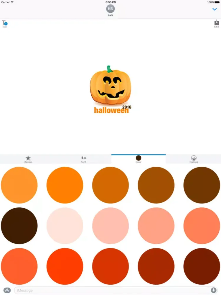 Halloween Pumpkin Jack O Lantern - Sticker Maker iPad  Screenshots