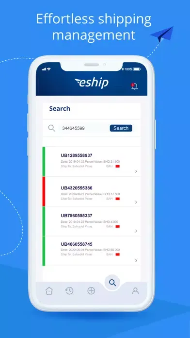 Capturas de tela do UBEX eship
