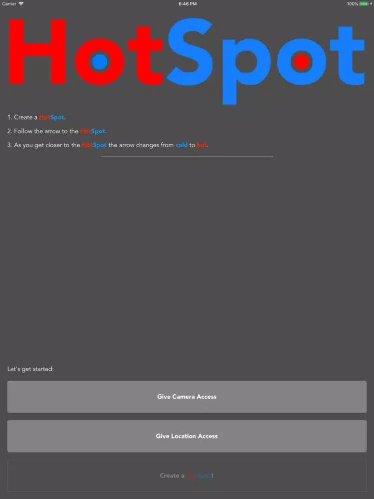 Ảnh chụp màn hình của HotSpot Compass iPad 