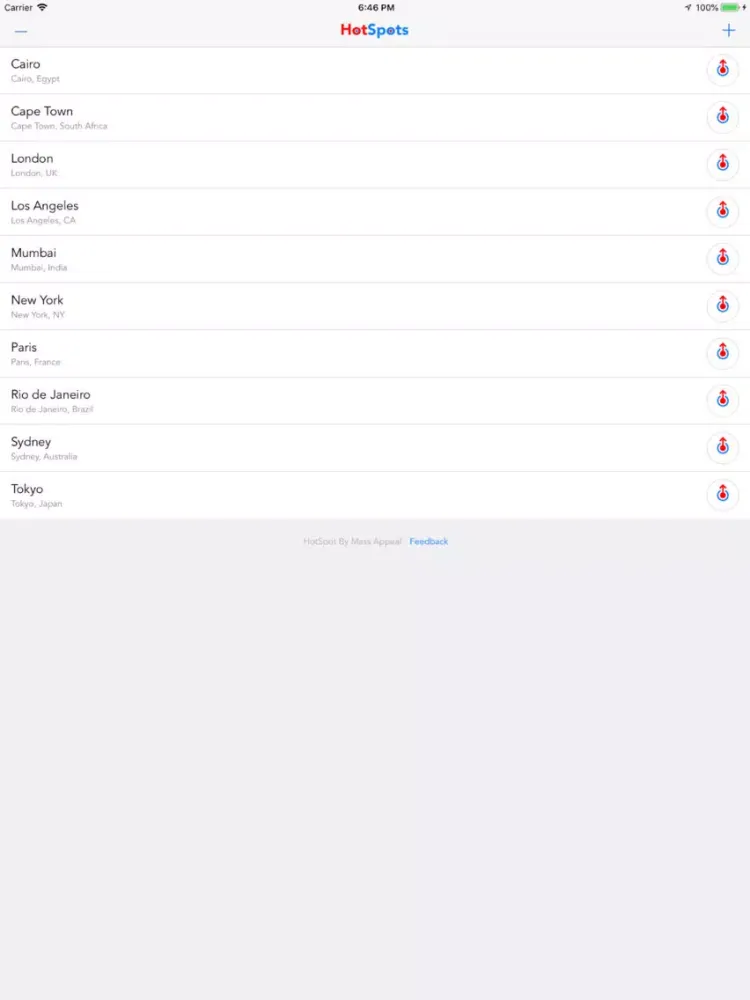 Ảnh chụp màn hình của HotSpot Compass iPad 