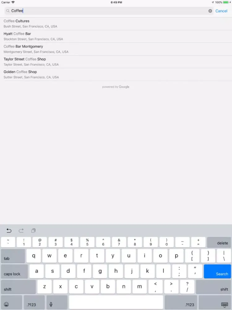 Ảnh chụp màn hình của HotSpot Compass iPad 