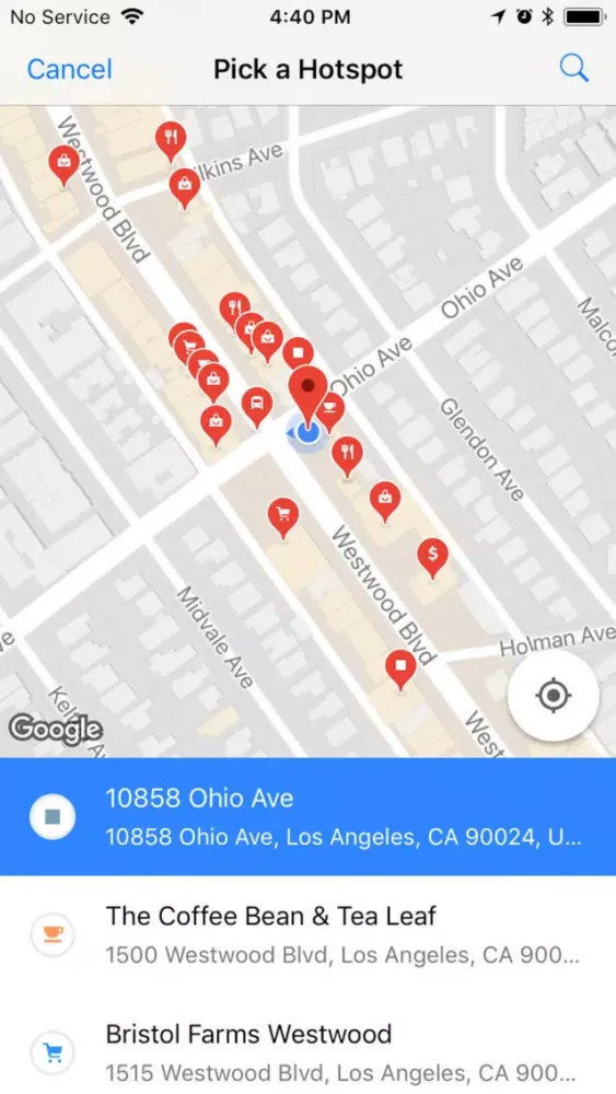 Ảnh chụp màn hình của HotSpot Compass