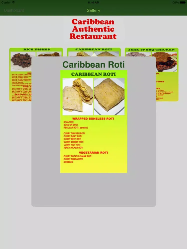 Caribbean Authentic Restaurant iPad 应用截图