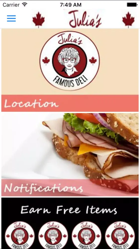 Captures d'écran de Julias Famous Deli