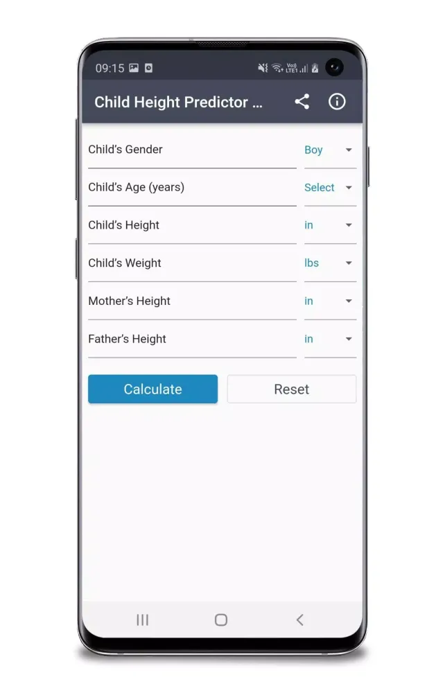 Child Height Calculator スクリーンショット