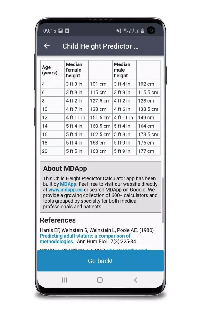 Child Height Calculator スクリーンショット