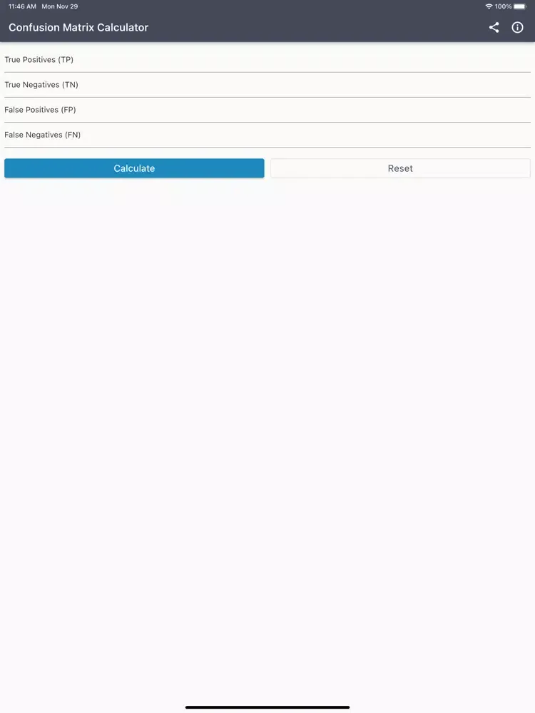 Скриншоты Confusion Matrix Calculator iPad 