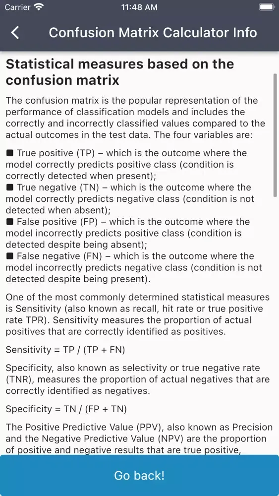 Скриншоты Confusion Matrix Calculator