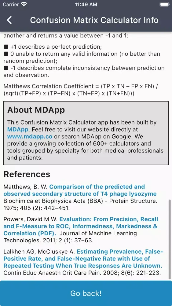 Скриншоты Confusion Matrix Calculator