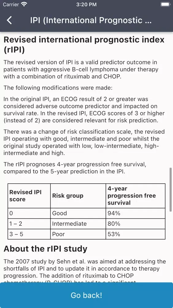Lymphoma IPI Score Calculator स्क्रीनशॉट