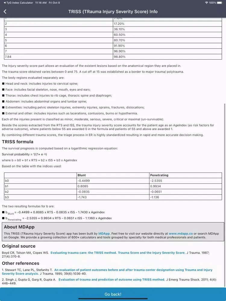 TRISS Calculator iPad  سکرین شاٹس
