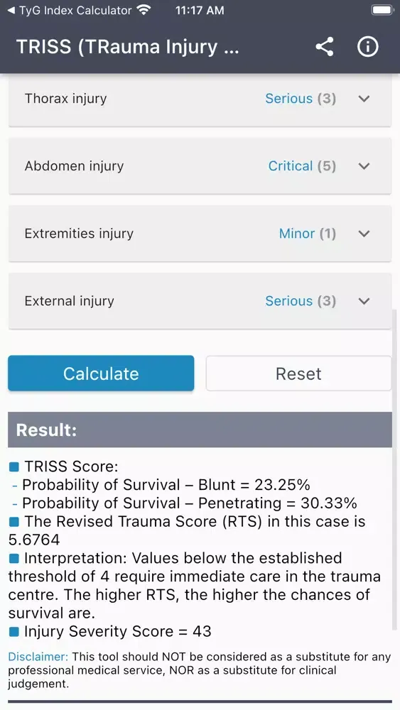 TRISS Calculator سکرین شاٹس