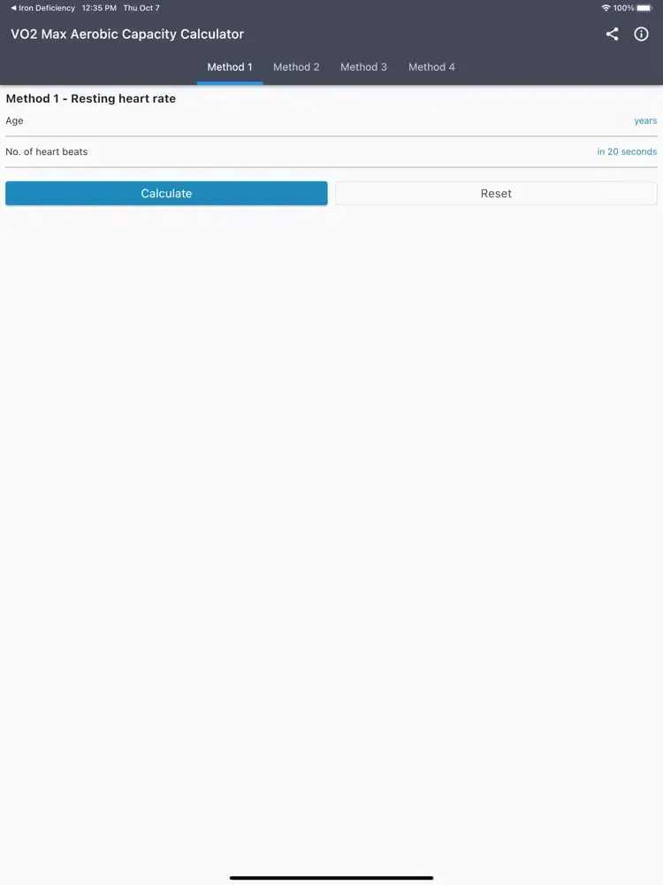 Screenshot di VO2 Max Aerobic Capacity Calc iPad 