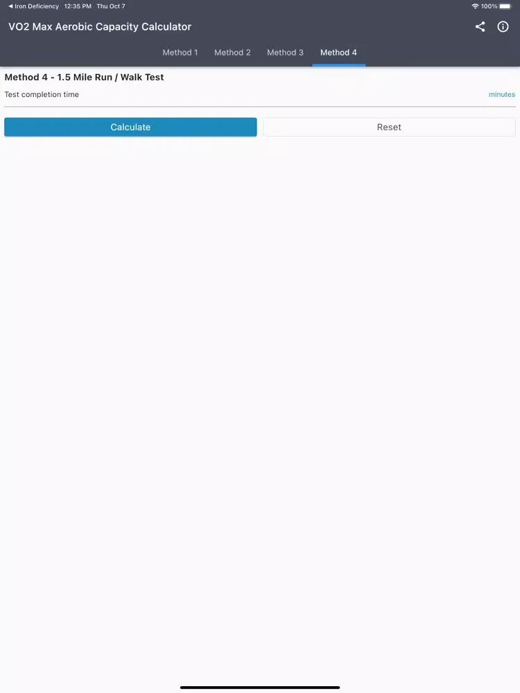 Screenshot di VO2 Max Aerobic Capacity Calc iPad 