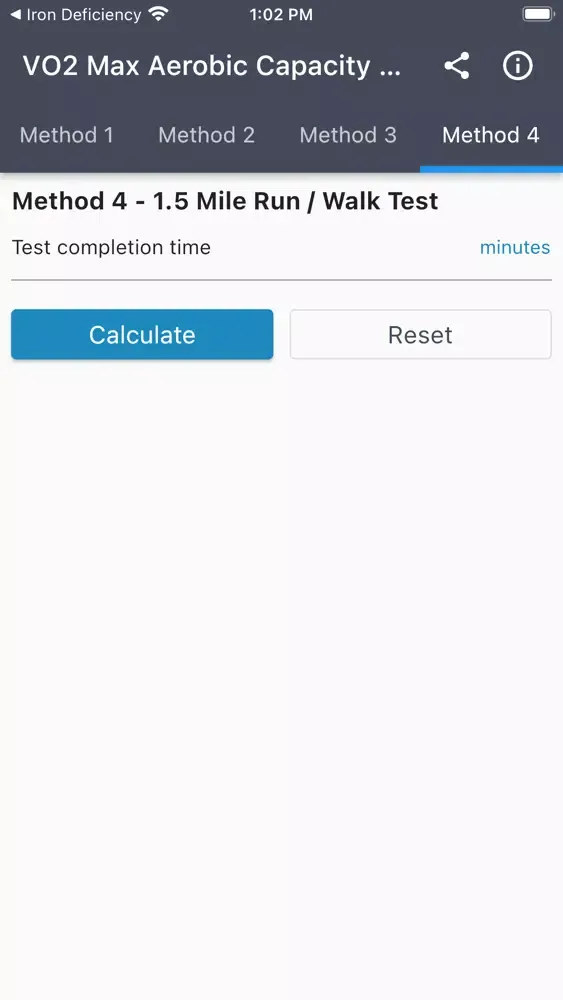 Screenshot di VO2 Max Aerobic Capacity Calc