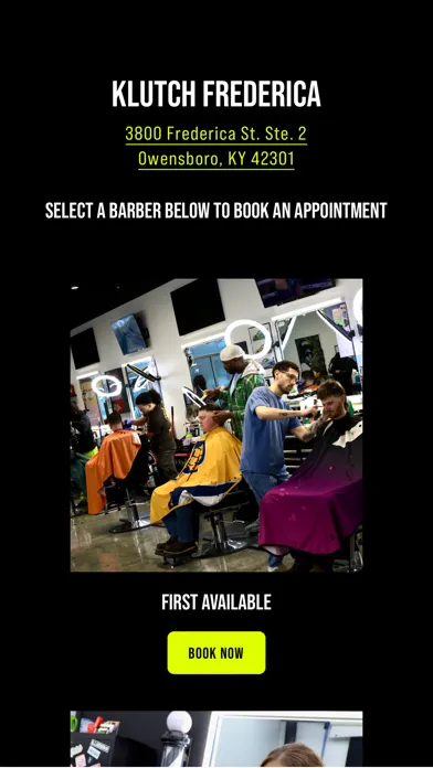 Tangkapan skrin Klutch Barber Co
