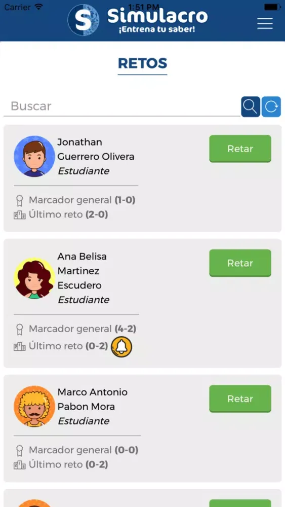 ภาพหน้าจอของ Simulacro App