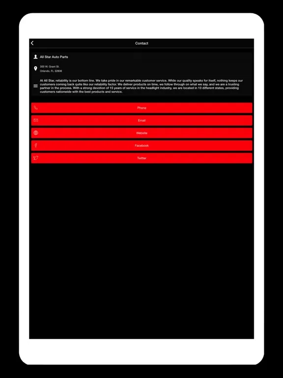 All Star Auto Parts iPad  Screenshots