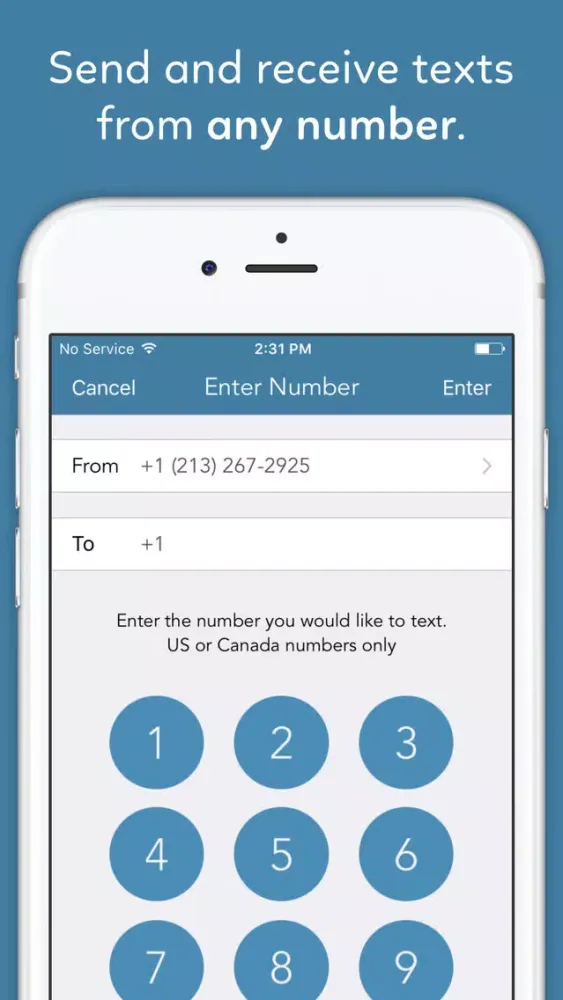 Tangkapan skrin New Texting Number App