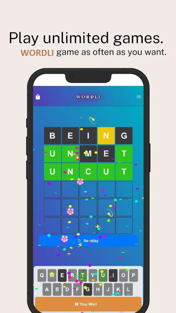 Capturas de tela do WORDLI - Guess the Word