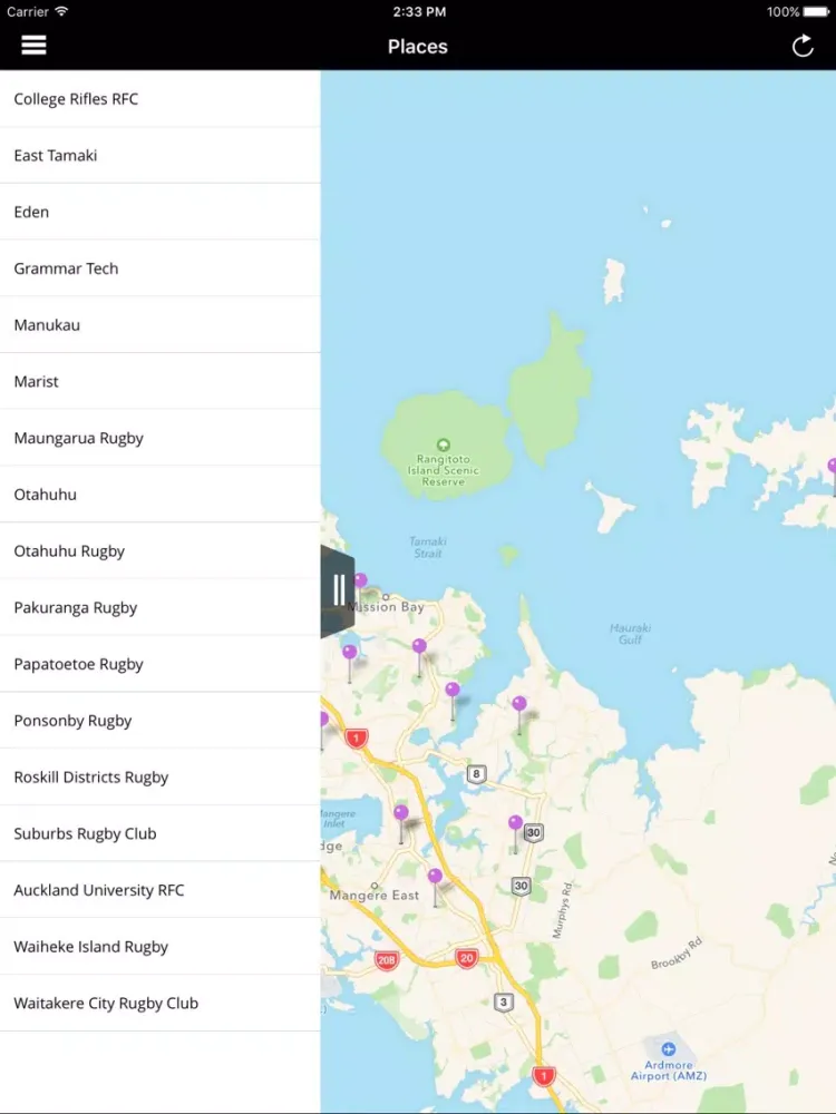 Ảnh chụp màn hình của Waitemata Rugby Club App iPad 