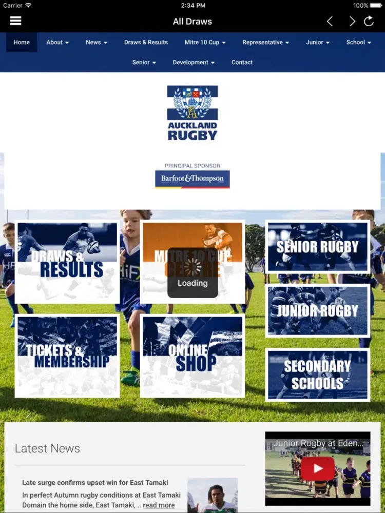 Ảnh chụp màn hình của Waitemata Rugby Club App iPad 