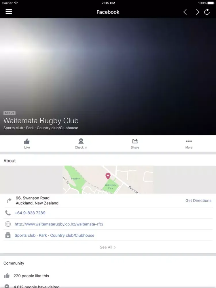 Ảnh chụp màn hình của Waitemata Rugby Club App iPad 