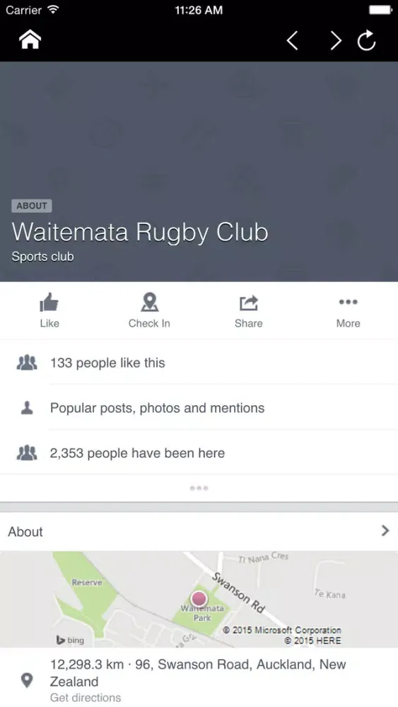Ảnh chụp màn hình của Waitemata Rugby Club App