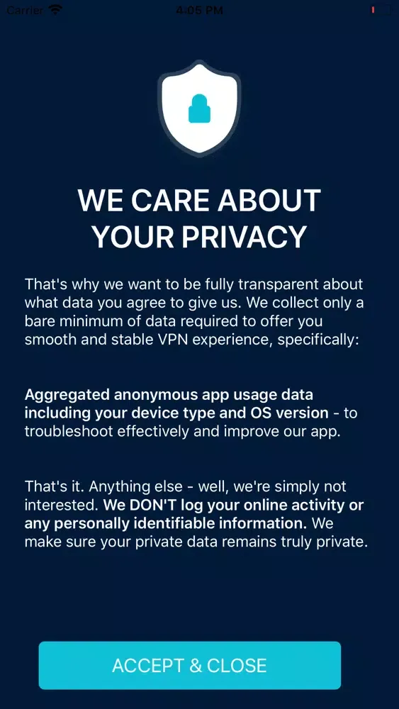ภาพหน้าจอของ GorillaVPN - Secure VPN Proxy