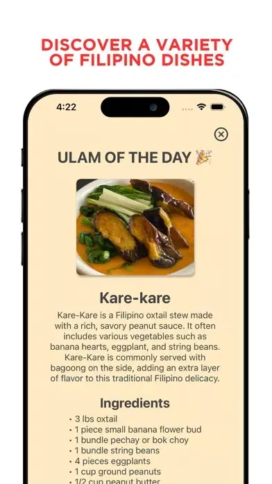 Tangkapan skrin Ulamo - Pinoy Ulam Generator