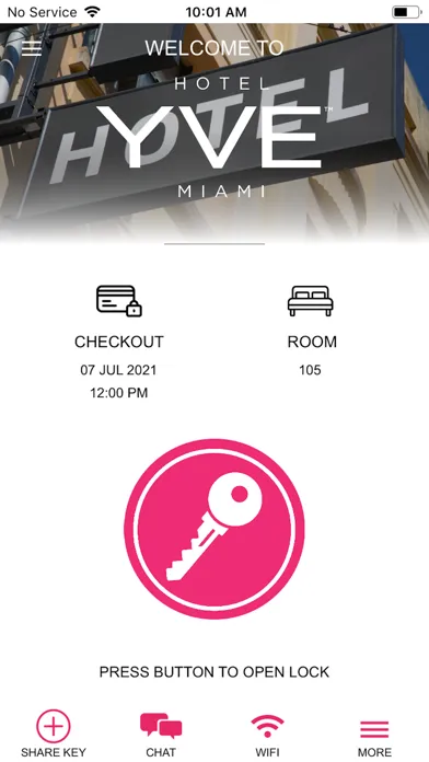 ภาพหน้าจอของ YVE Hotel Keyless Entry