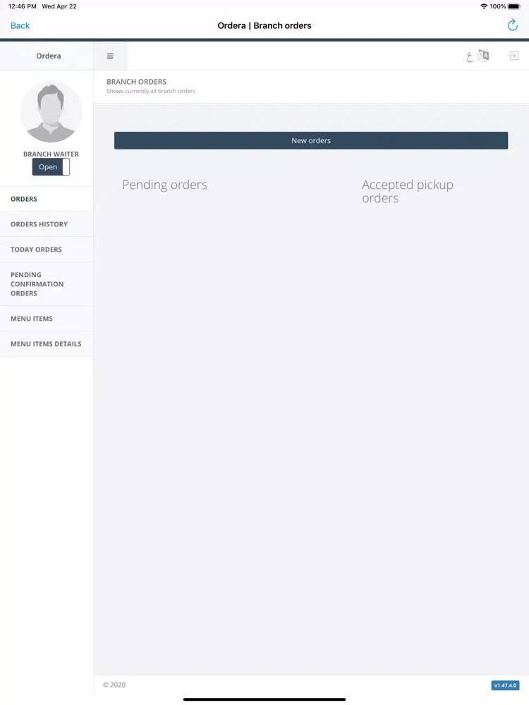O Waiter iPad  স্ক্রিনশট