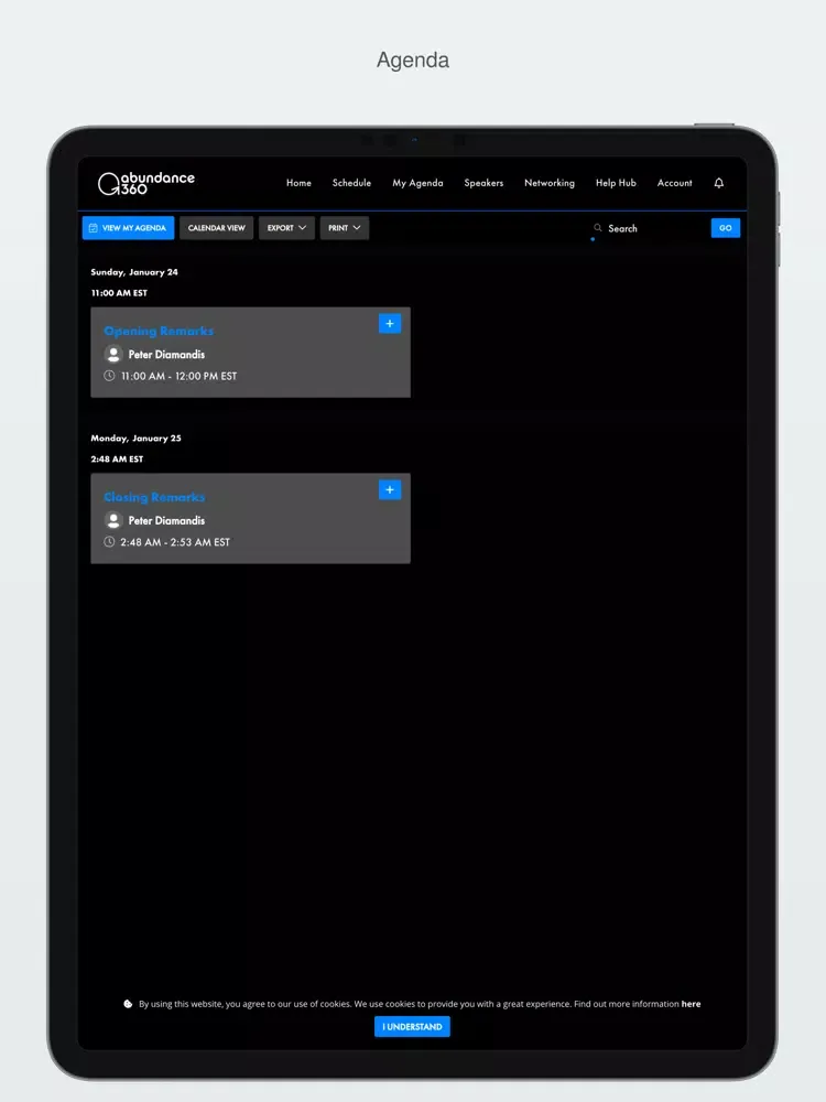 تصاویر Abundance360 Annual Mastermind iPad 