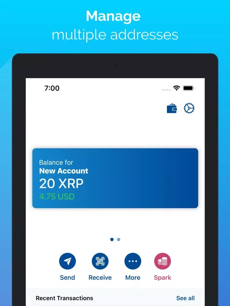 Capturas de tela do Droplet - XRP & Spark Wallet iPad 