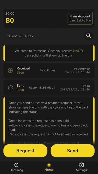 Capturas de pantalla de Potassius - BANANO Wallet