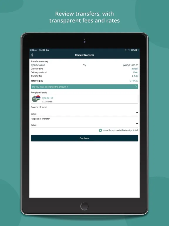 Ping Money iPad  Screenshots