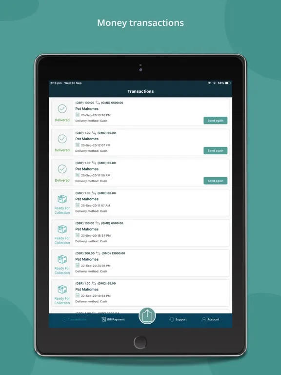 Ping Money iPad  Screenshots
