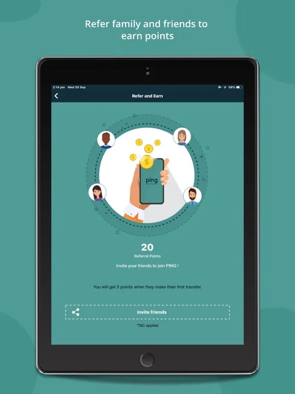 Ping Money iPad  Screenshots