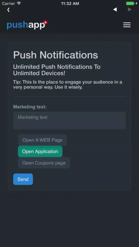 Zrzuty ekranu My-Pushapp