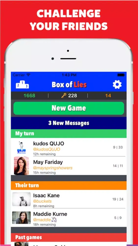 Ảnh chụp màn hình của Box of Lies - The Most Popular 2 Truths 1 Lie Game