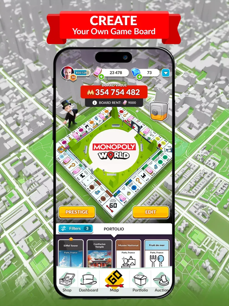 Capturas de pantalla de Monopoly World